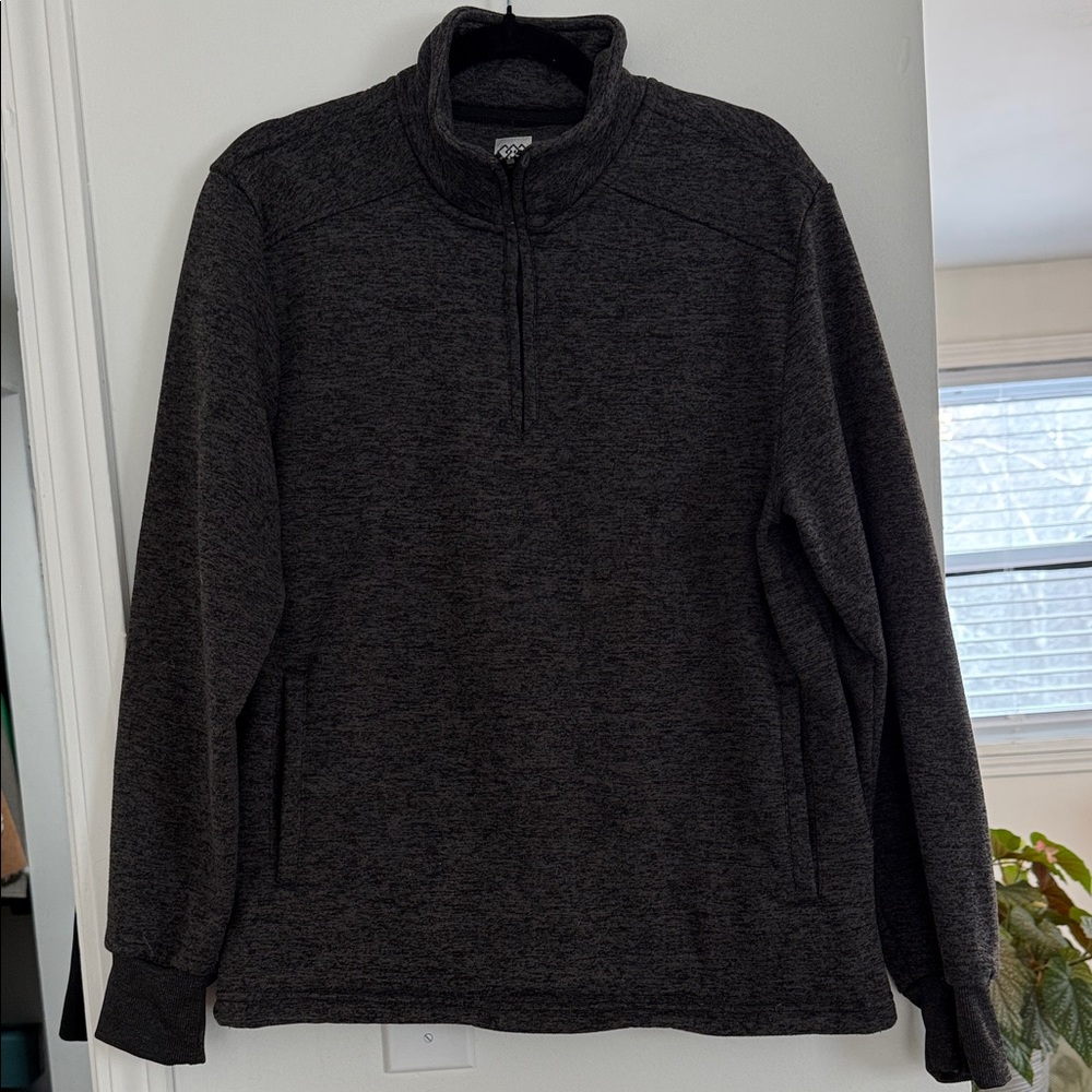 Men's Charcoal Zip-Up Sweater